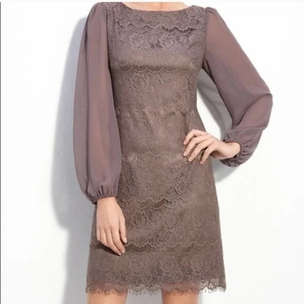 Eliza J Elegant Lace Overlay Dress